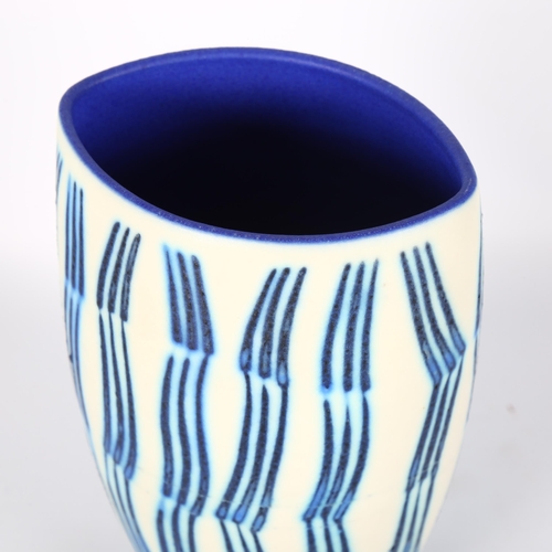 1573 - CAROLINE WHYMAN, a studio pottery Bamboo porcelain vase, circa 1999, makers mark to base, height 17.... 