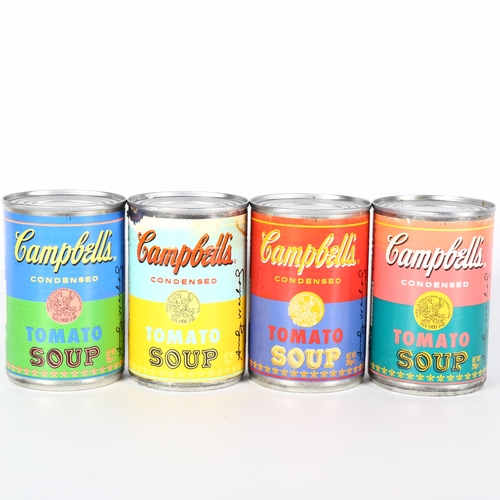 1577 - Four tins of ANDY WARHOL limited edition Campbells soup, made 2016