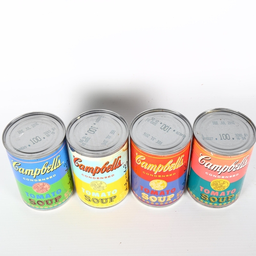 1577 - Four tins of ANDY WARHOL limited edition Campbells soup, made 2016