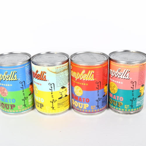 1577 - Four tins of ANDY WARHOL limited edition Campbells soup, made 2016