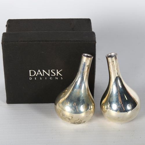 1578 - JENS QUISTGAARD for Dansk Designs - a pair of Danish silver plated leaning onion candle taper stick ... 