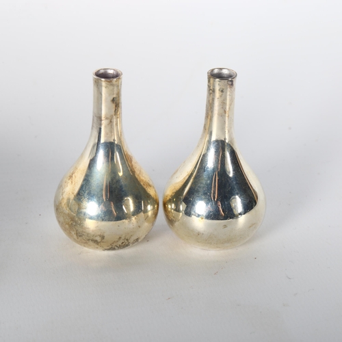 1578 - JENS QUISTGAARD for Dansk Designs - a pair of Danish silver plated leaning onion candle taper stick ... 