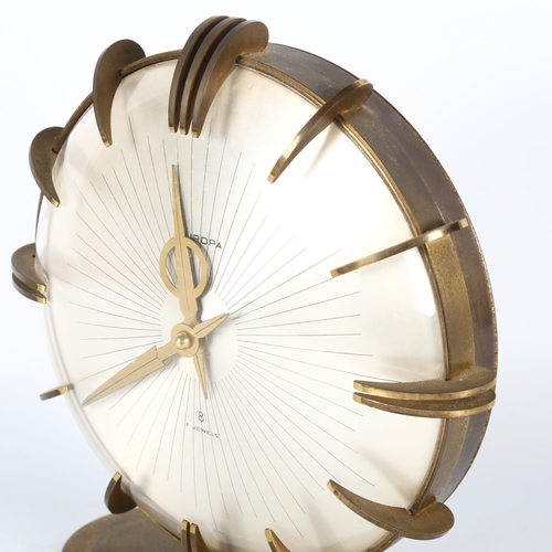 1582 - MAX BILL for Europa, a 1950s' sunburst mantel clock, height 25cm