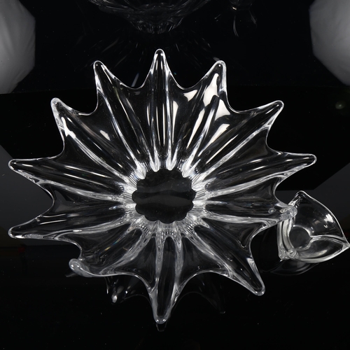 1606 - Daum, France, a starburst shaped glass centrepiece, signed to side of base and a small Daum trinket ... 