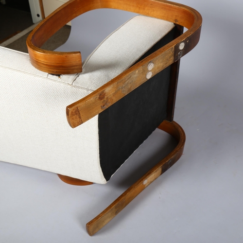 1638 - MIROSLAV NAVRATIL, a bent plywood cantilever lounge chair, for Up Zavody, 1950, height 74cm