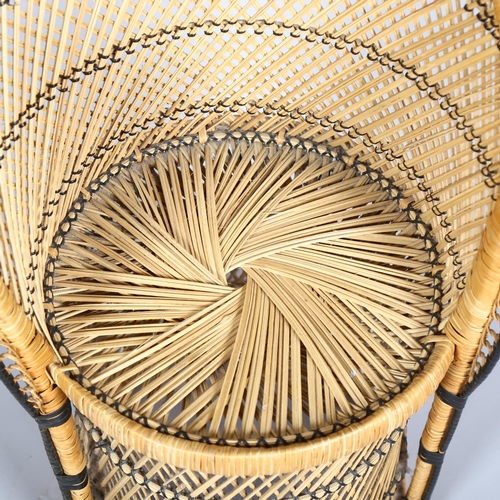 1646 - A 1970s' children's wicker Peacock chair, height 61cm