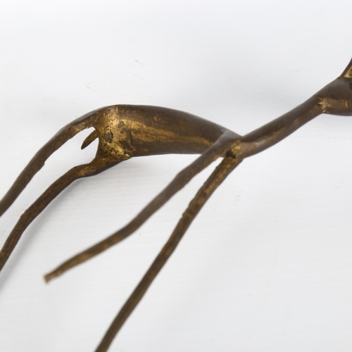 1654 - A Mid-century bronze Antelope sculpture, h 31cm