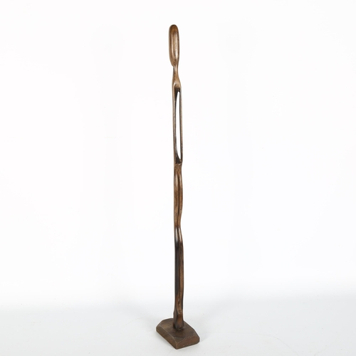 1655 - An African Nyamwezi hardwood stick figure, h 52cm