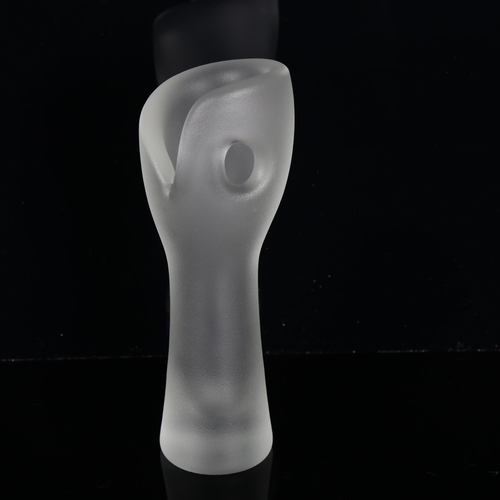 1664 - TIMO SARPENEVA for Iittala, 1951, a frosted glass Devils Fist vase, signed to base, h 19cm