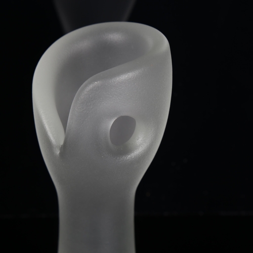 1664 - TIMO SARPENEVA for Iittala, 1951, a frosted glass Devils Fist vase, signed to base, h 19cm