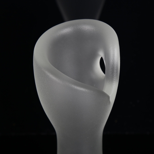 1664 - TIMO SARPENEVA for Iittala, 1951, a frosted glass Devils Fist vase, signed to base, h 19cm