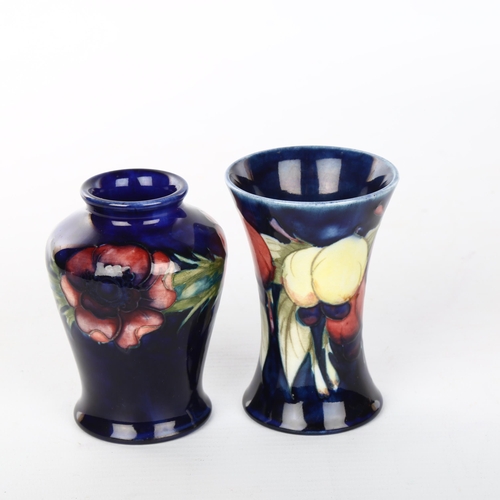 1063 - 2 small Moorcroft pottery vases, height 9cm (2)