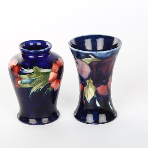 1063 - 2 small Moorcroft pottery vases, height 9cm (2)