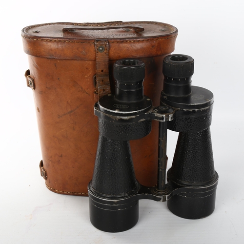 1068 - A pair of Ross military Binoprism no. 5 Mk II field binoculars, original leather case dated 1944