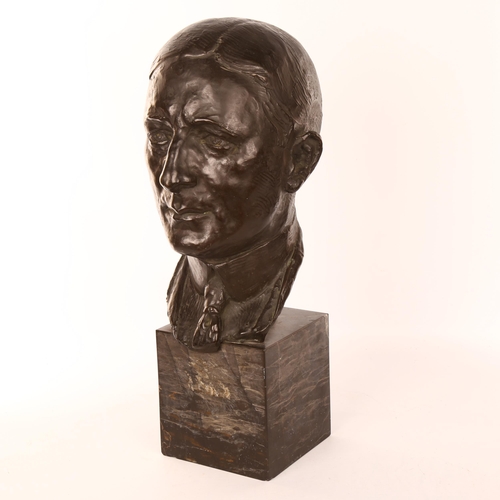 1074 - Jo Davidson (1883 - 1952), patinated bronze bust of James Murray Allison, 1913, recorded in Davidson... 