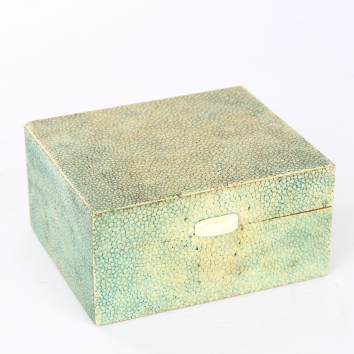 1107 - Art Deco shagreen covered cigarette box, length 11.5cm, Ivory Submission Reference: ELH23YMS