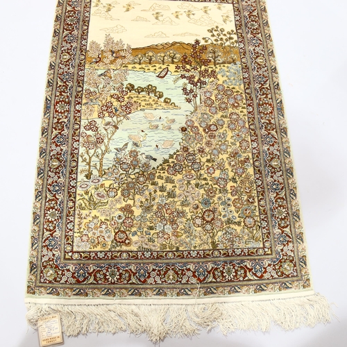 1130 - A Turkish handmade silk rug, 140cm x 93cm