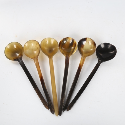 1144 - 6 Scottish horn spoons, length 24cm