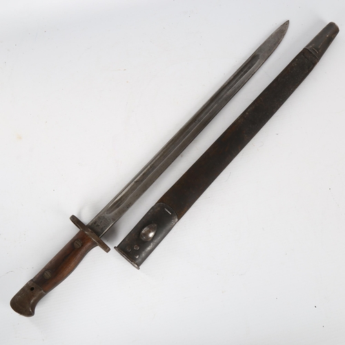 1154 - A 1907 British bayonet and scabbard, stamped RAF