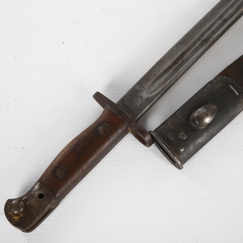 1154 - A 1907 British bayonet and scabbard, stamped RAF