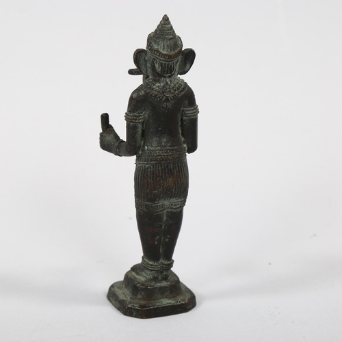 1169 - An Indian patinated bronze figure of Ganesh, height 14cm