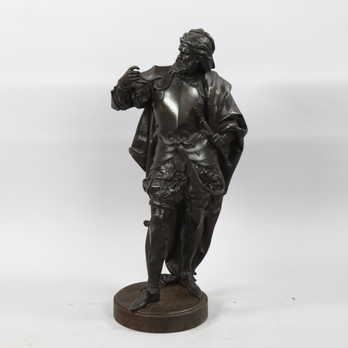 1182 - 19th century cast-metal figure of a soldier, height 62cm