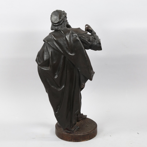 1182 - 19th century cast-metal figure of a soldier, height 62cm