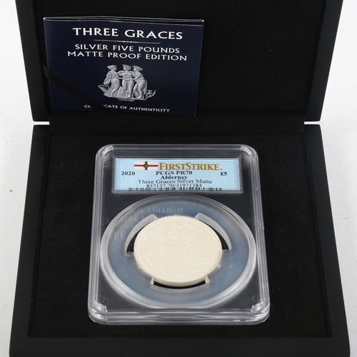 1188 - Silver £5 Alderney Mint Three Graces coin, matte proof, limited edition no. 115/250 with certificate... 