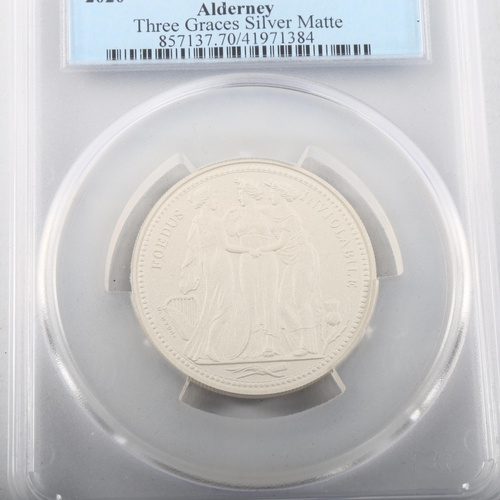 1188 - Silver £5 Alderney Mint Three Graces coin, matte proof, limited edition no. 115/250 with certificate... 