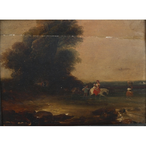 2004 - A R B Carter, pair of mie-19th century oils on wood panels, rural landscapes, inscribed verso with d... 