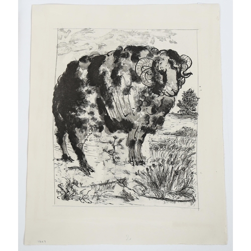 2012 - Pablo Picasso, sugarlift etching, the ram (Buffon Series), 1936/1942, on ambroise watermarked paper,... 