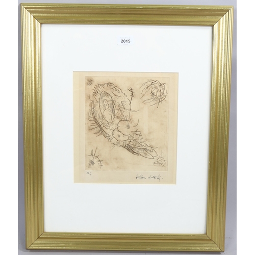 2015 - Wassily Kandinksy (1866 - 1944), proof etching, untitled abstract composition, circa 1916, signed in... 