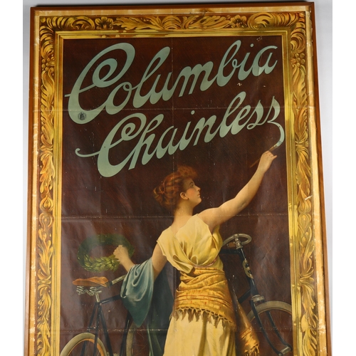 2022 - CYCLING INTEREST - large format advertising poster for Colombia Chainless Cycles, by Pope MFG Co, Ha... 