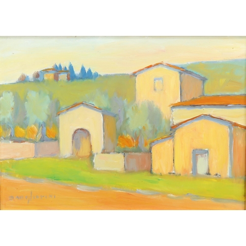 2037 - Dino Migliorini (1907 - 2005), oil on canvas, Continental buildings, signed and titled verso, 50cm x... 