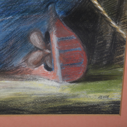 2048 - Meade, coloured pastels, dry dock, signed, 34cm x 44cm, framed