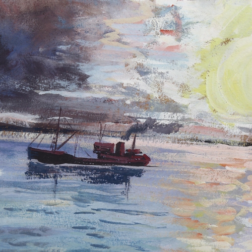 2072 - Steingrimur Gudmundsson (Iceland, born 1958), watercolour, fishing trawler, signed, 39cm x 44cm, fra... 