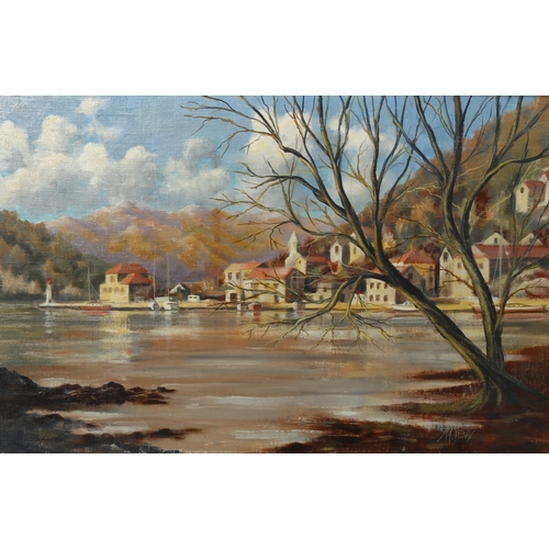 2079 - M Levy, oil on board, coastal scene, signed, 40cm x 60cm, framed