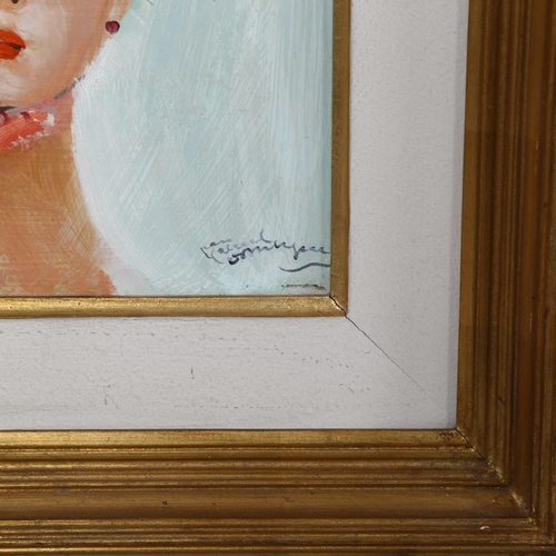 2081 - Jean Domergue, oil on board, Mola, signed and inscribed verso, with Frost & Reid label verso, 22cm x... 