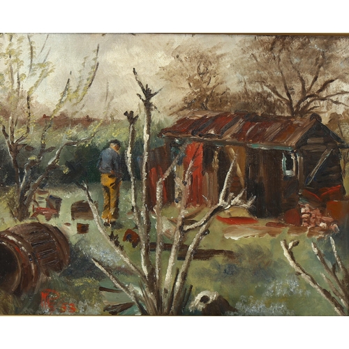 2090 - Margaret Pullan, oil on canvas, garden scene, 40cm x 51cm, framed