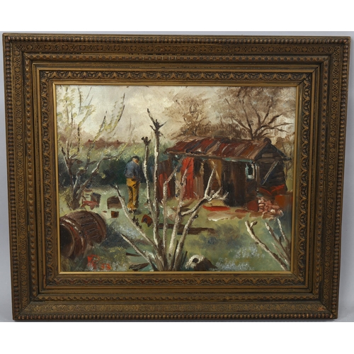 2090 - Margaret Pullan, oil on canvas, garden scene, 40cm x 51cm, framed