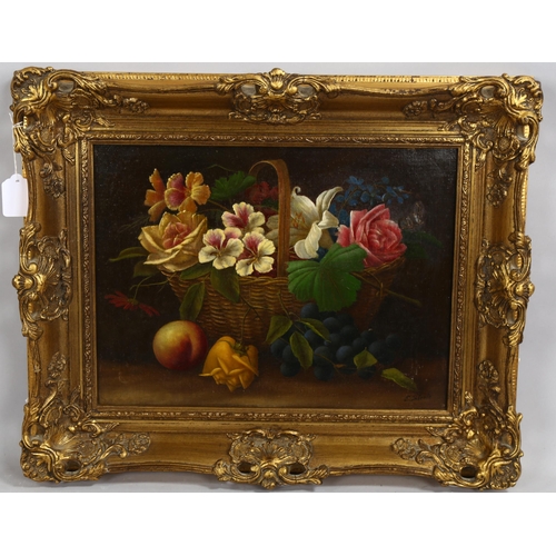 2093 - **DESCRIPTION CHANGE** *Edwin* Steele, oil on canvas, still life, 30cm x 40cm, framed