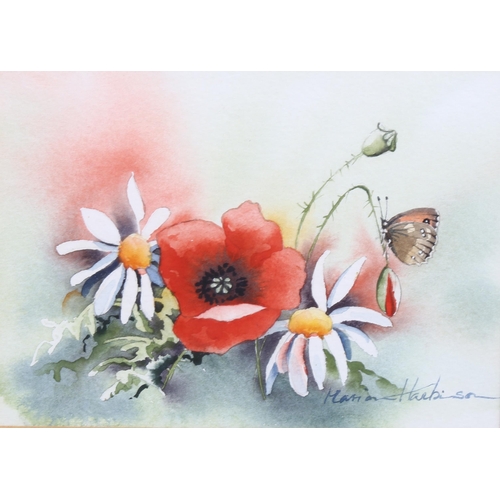 2105 - Marion Harbinson, watercolour, botanical study, 13cm x 18cm, framed