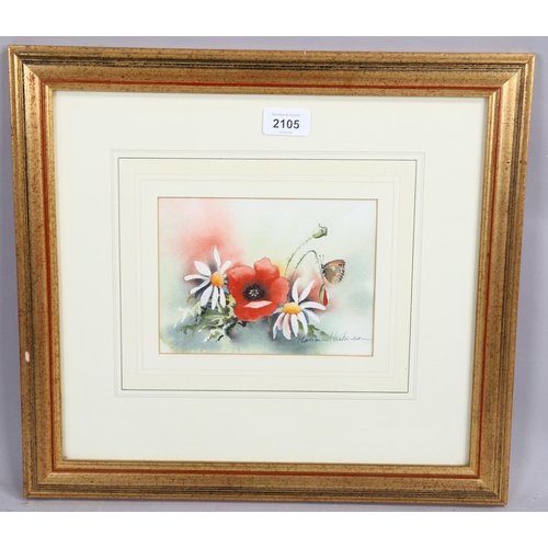 2105 - Marion Harbinson, watercolour, botanical study, 13cm x 18cm, framed