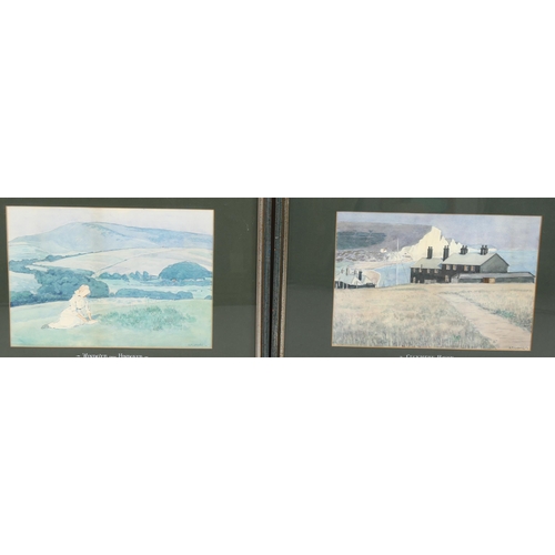 2132 - Anthony Ludovici MBE (1882 - 1971), pair of watercolours, Cuckmere Haven and Windo'er from Hindover,... 