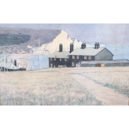 2132 - Anthony Ludovici MBE (1882 - 1971), pair of watercolours, Cuckmere Haven and Windo'er from Hindover,... 