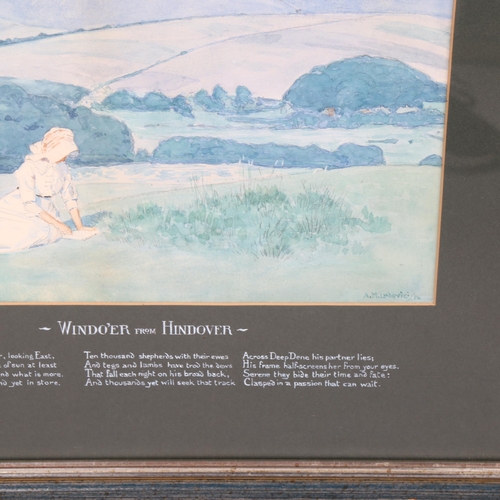 2132 - Anthony Ludovici MBE (1882 - 1971), pair of watercolours, Cuckmere Haven and Windo'er from Hindover,... 