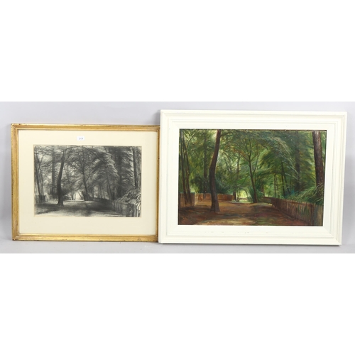 2138 - James Stroudley (1906 - 1988), oil on board, trees in Holland Park circa 1940s, 50cm x 75cm, togethe... 