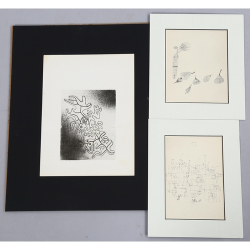 2158 - Paul Klee, 3 lithographs, abstracts, 1946, printed in Germany, unframed (3)