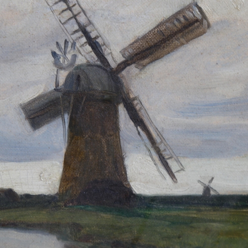 2173 - Alphaeus Cole, oil on board, Ludham Mill 1907, signed, 25cm x 34cm, framed