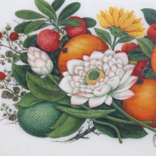 2175 - Chinese School, 2 finely detailed watercolours on rice paper, still life studies, fruit painting 18c... 